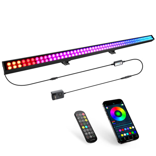 108pcs  RGB 3in1 LED Wall Wash Light Bar APP and Remote Control for Wedding Uplighting Background Lighting